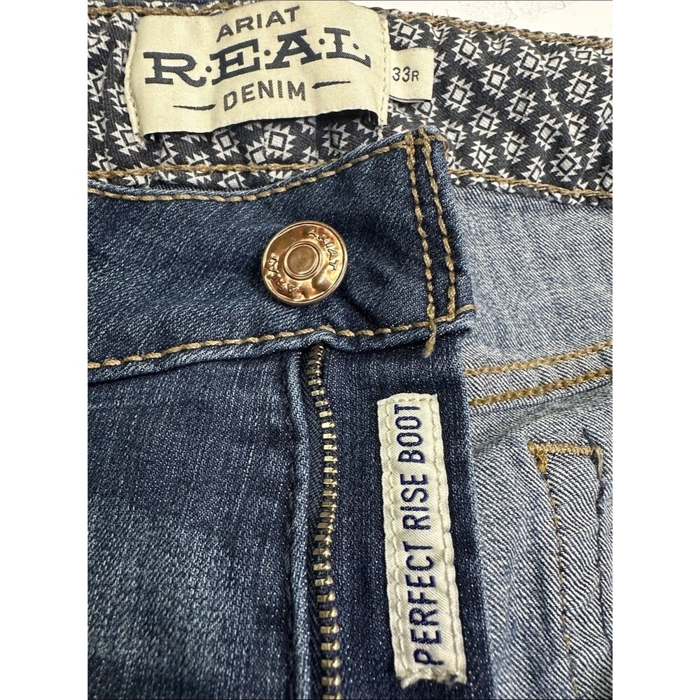 Ariat Real Rosa Jeans Perfect Rise Bootcut Stretch, 33 R, Ranch Ride Rodeo - Picture 5 of 13